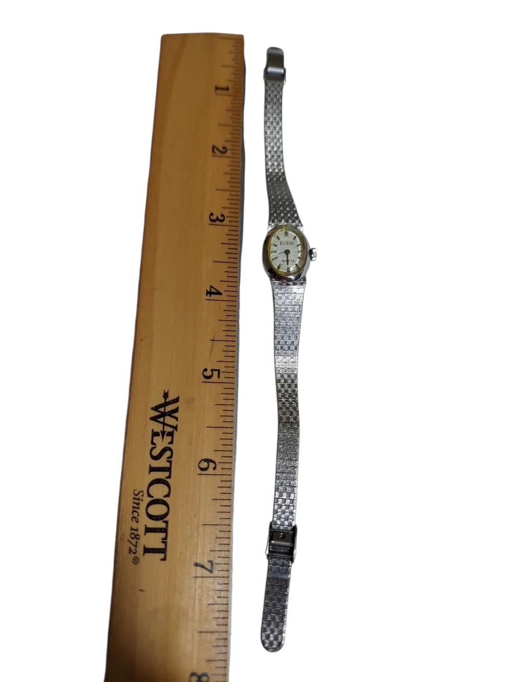 Vintage Elgin Women's Silver-Tone Quartz Watch with Gold Accent Working